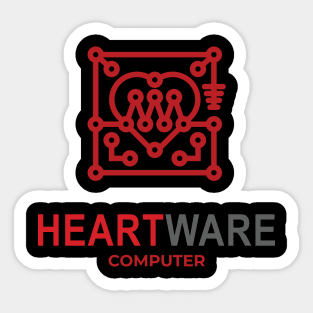 Heartware Computer made with heart Sticker